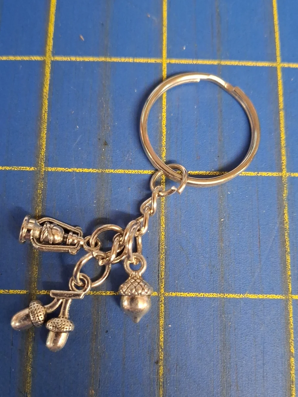 Lantern Acorn Silver Keyring Purse Charm